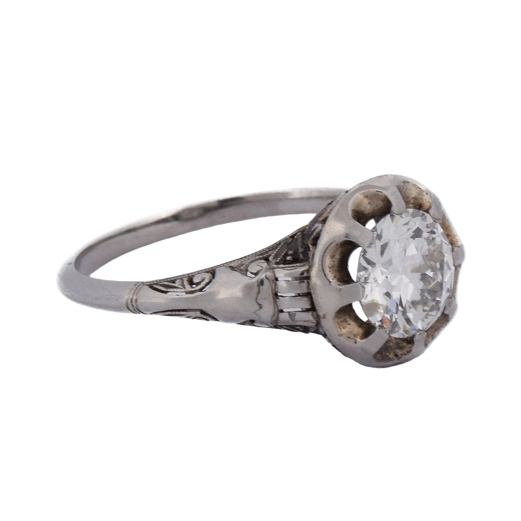 White gold and diamond Solitaire Ring