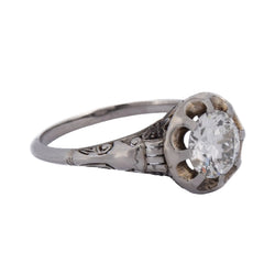 White gold and diamond Solitaire Ring
