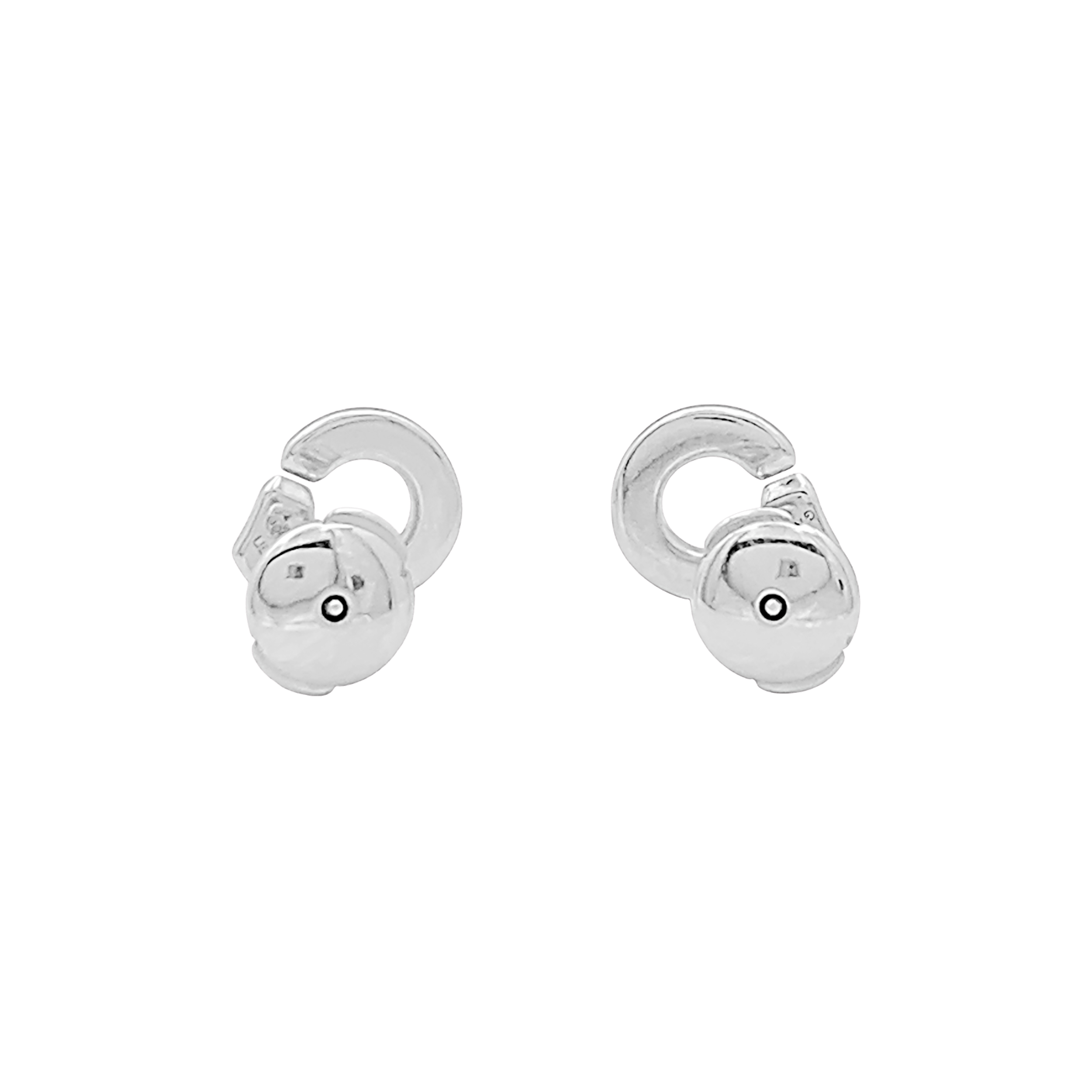 Puces d'oreilles Dinh Van, "Menottes" or blanc et diamants.