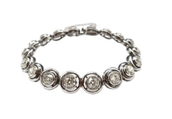 White gold, silver, and diamond bracelet