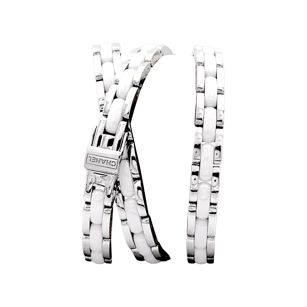 Watch Chanel, "Première", ceramic white and diamonds.