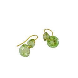 MARIE-HÉLÈNE DE TAILLAC "Gem Incandescence" Dangle Earrings in yellow gold and green Tourmaline