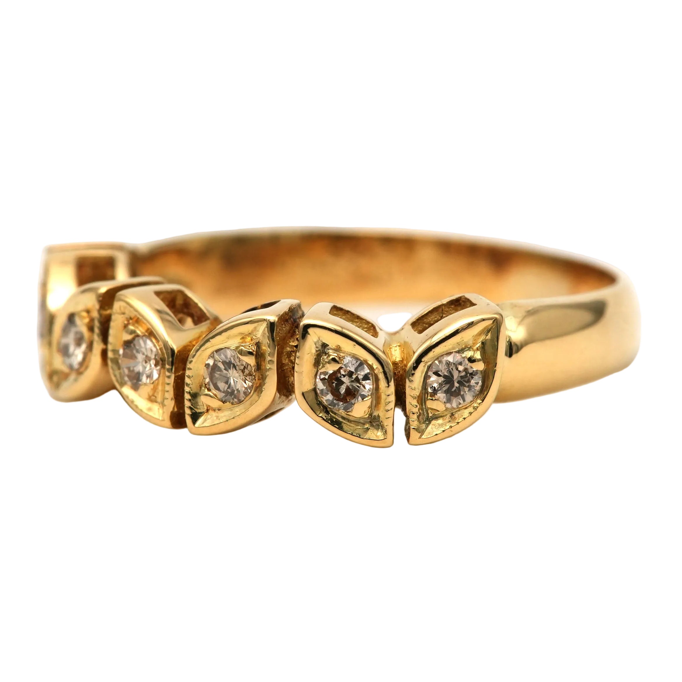 Bague en or jaune et diamants