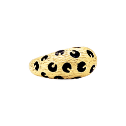 Bague Fred Paris, "Léopard", or jaune, émail noir.