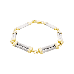 Bracelet Fred, "Force 10", en or jaune, acier.