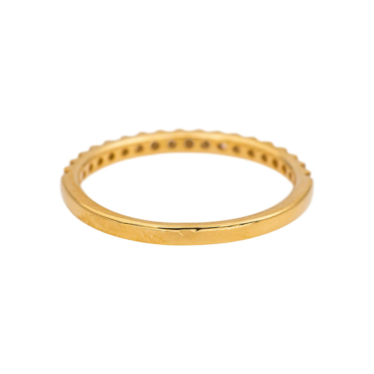 Half wedding band ring Yellow gold Diamond