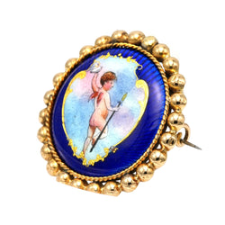Yellow Gold and Enamel Brooch