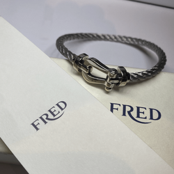 FRED "Force 10" GM Bracelet in White Gold and Steel