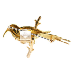 Yellow Gold Brooch with Pearls and Rubies