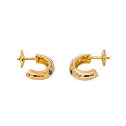 Hoop earrings Yellow gold Sapphire