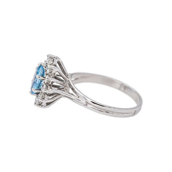 Bague Pompadour Or blanc Aigue Marine