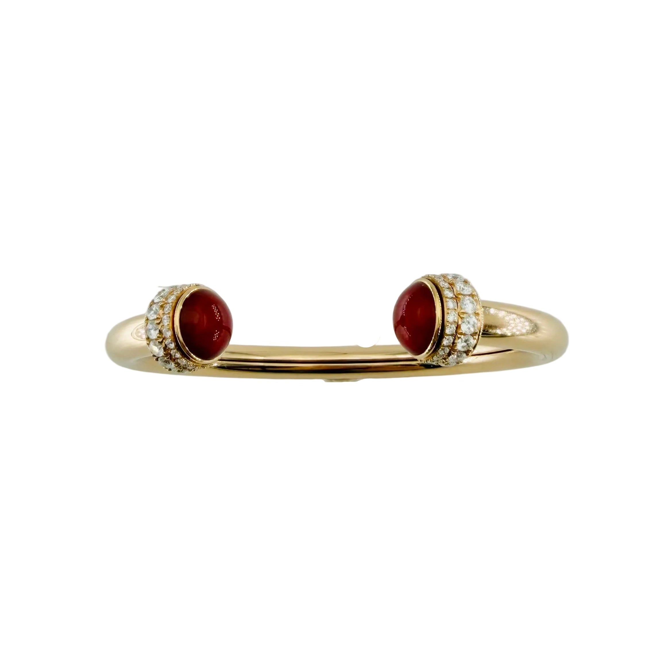 PIAGET "Possession" Bangle in rose gold, carnelian, and diamonds