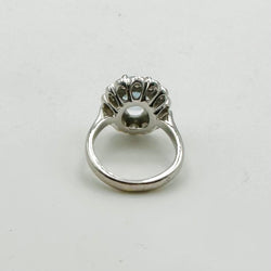 Bague Marguerite en or blanc, aigue-marine et diamants