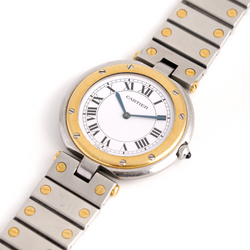 CARTIER "Santos Vendôme" GM Watch in yellow gold and steel