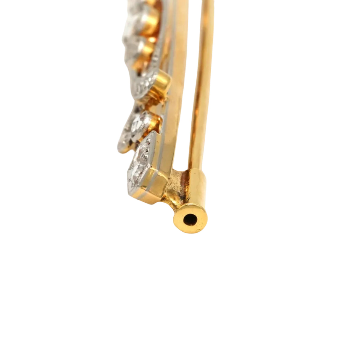 Brooch made of white gold, yellow gold, and diamonds