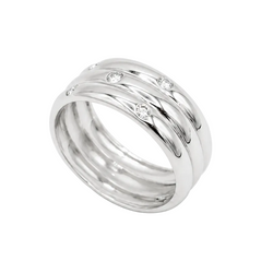 White Gold and Diamond Band Ring