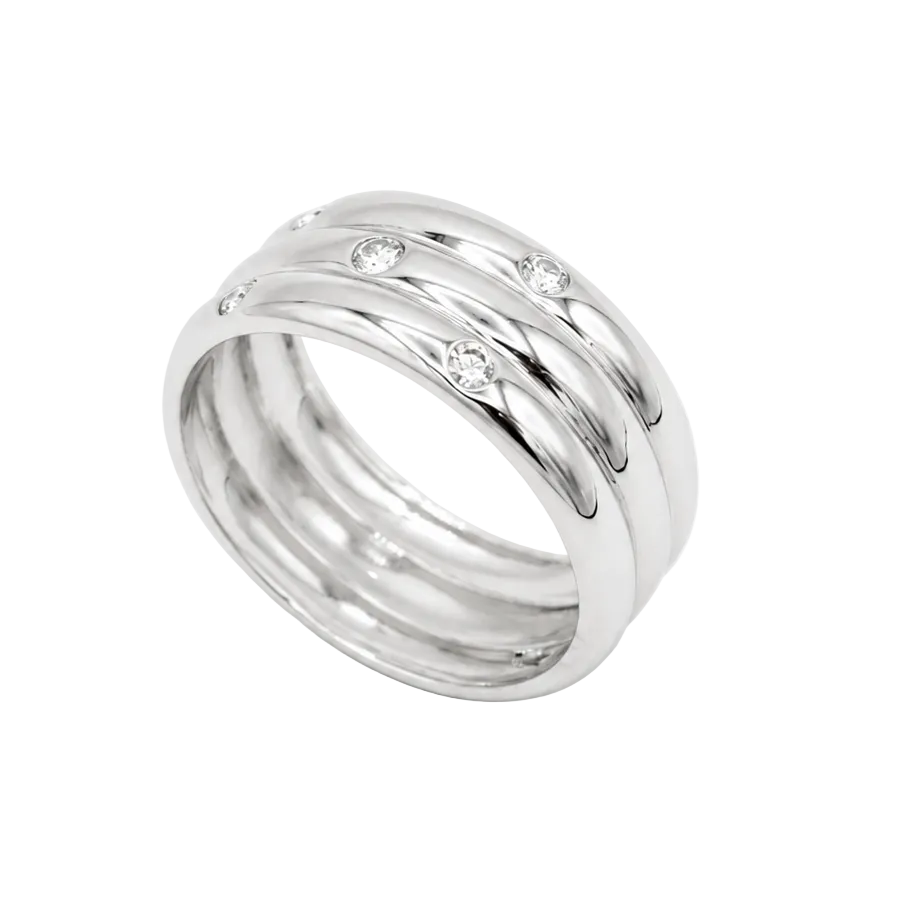 White Gold and Diamond Band Ring