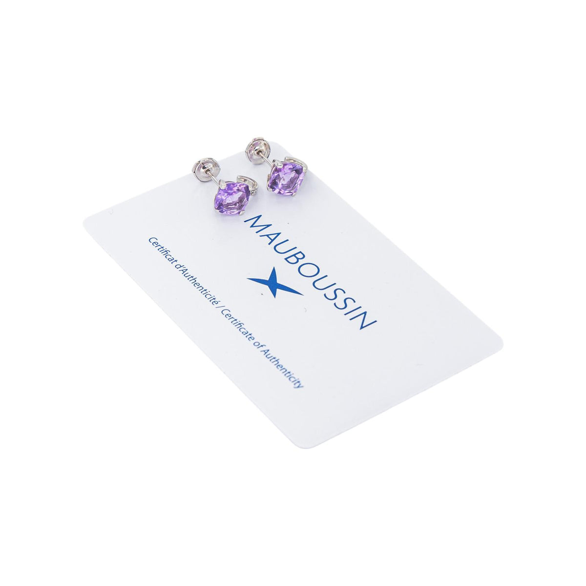 Mauboussin "Petit visage d'amour" Earrings White gold Amethyst