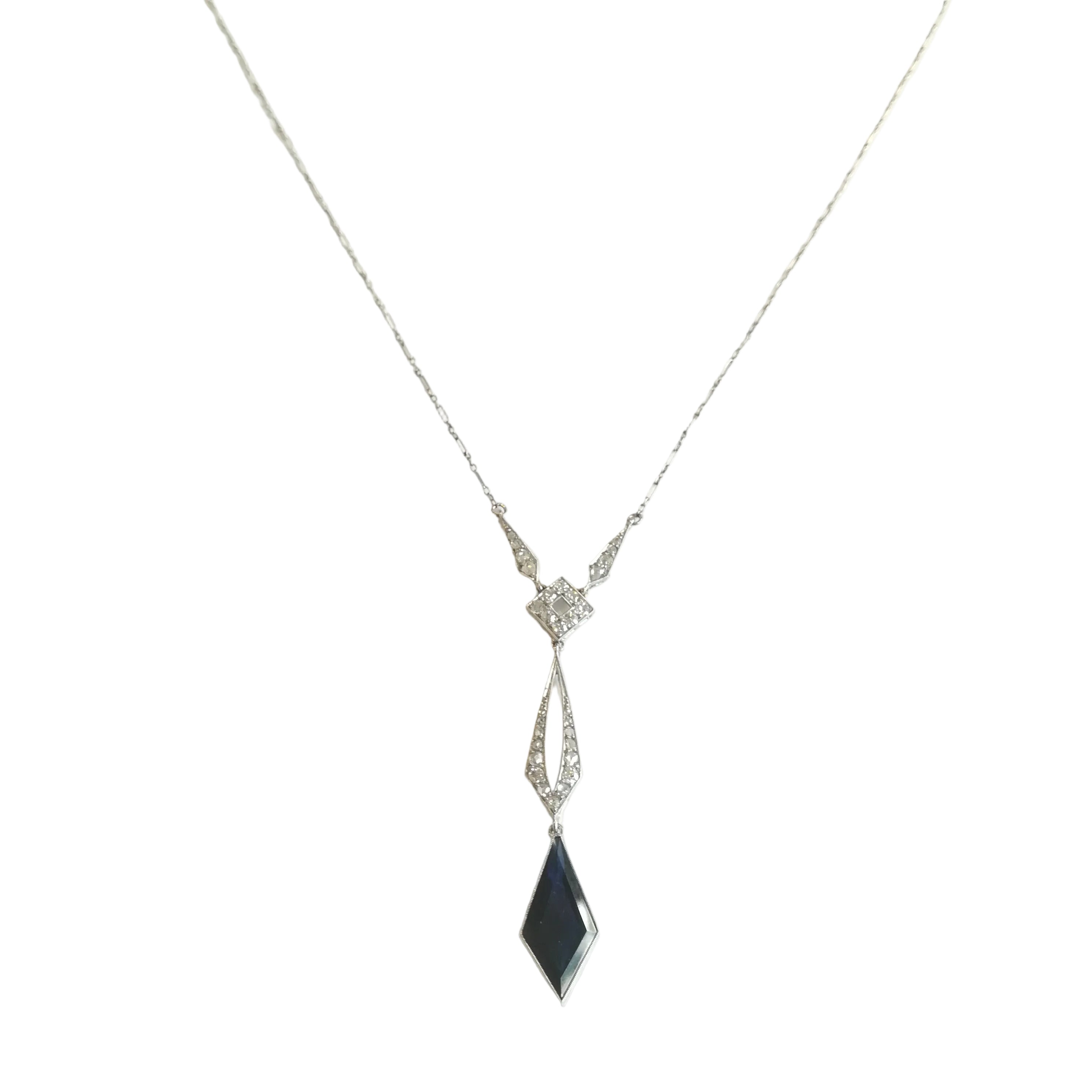 "Négligé" Necklace in Platinum, Sapphire, and Diamonds