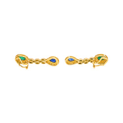 Boucles d'oreilles Or jaune Emeraude