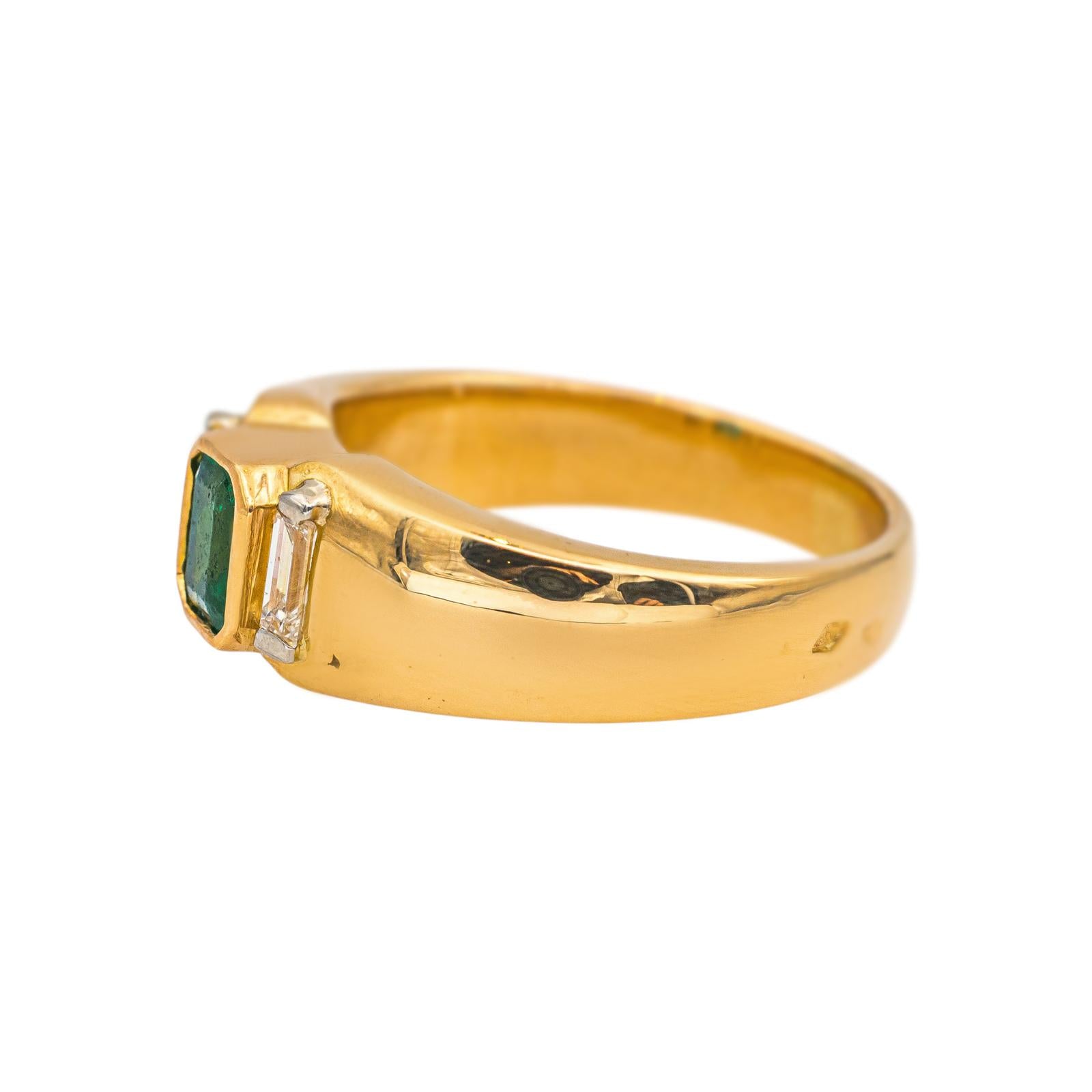 Bague Or jaune Emeraude