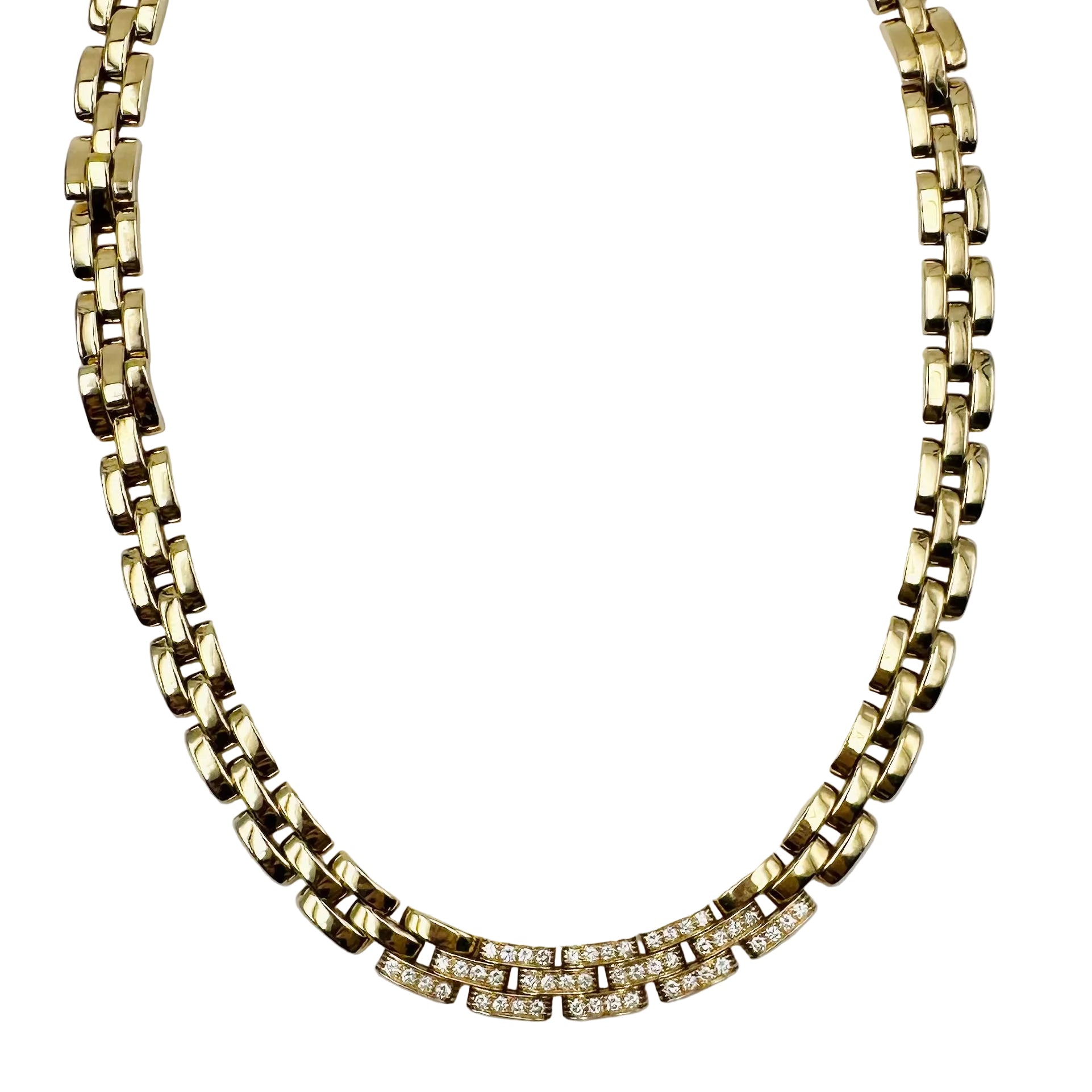 Link CARTIER "Panthère" Necklace in Yellow gold and Diamonds