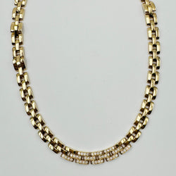 CARTIER "Panther" Link Necklace in yellow gold and diamonds