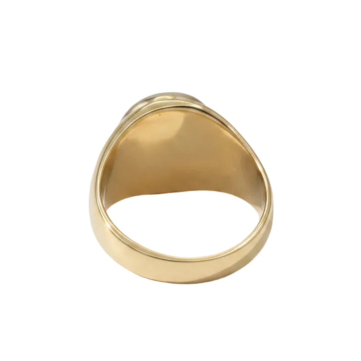 Yellow Gold Signet Ring with Diamonds