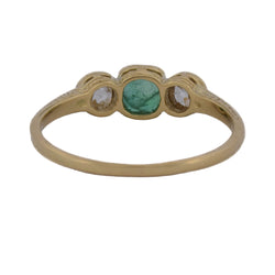 Bague Trilogie en or jaune, émeraude et diamants