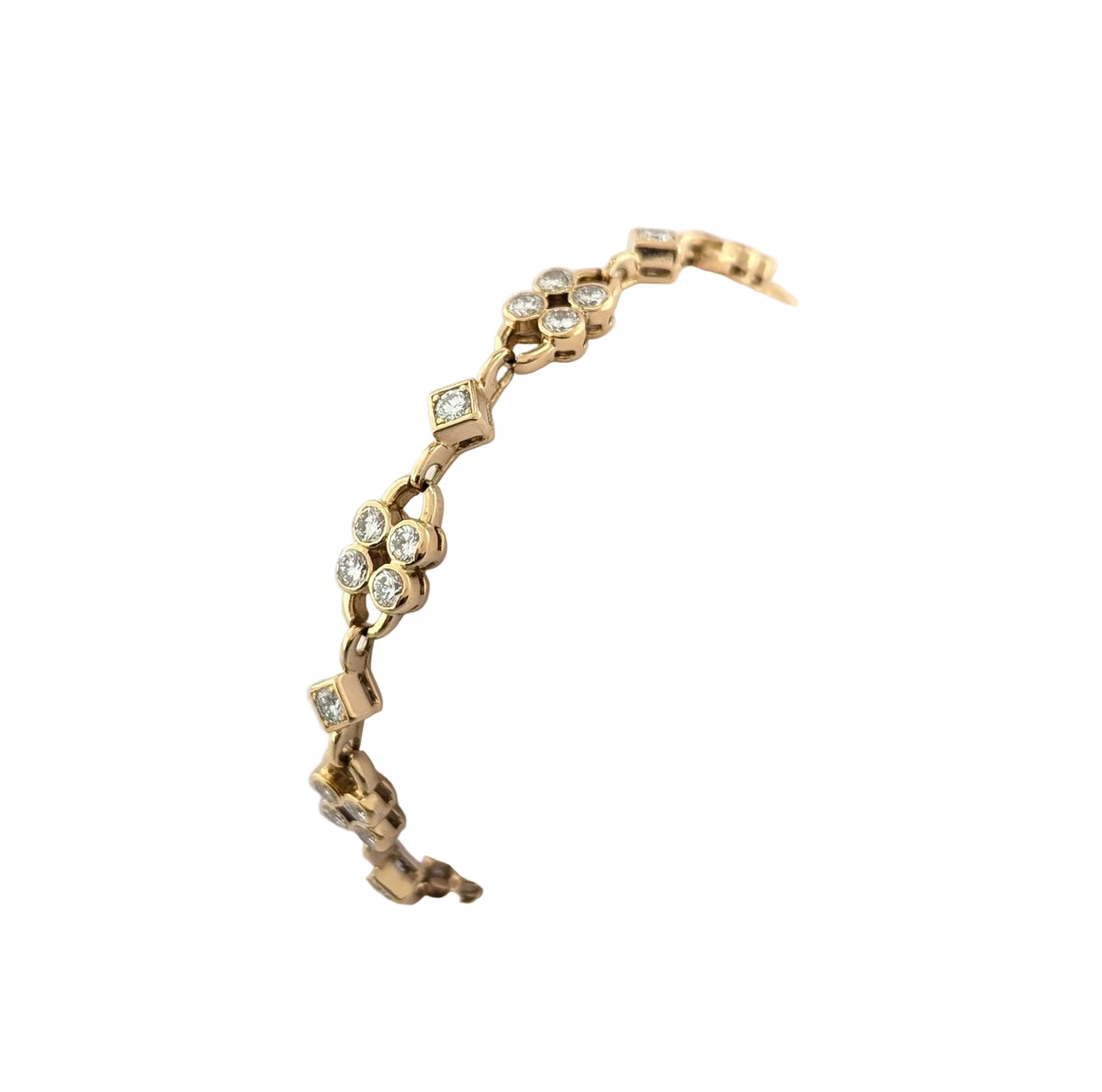 "Ligne" Bracelet in Yellow Gold and Diamonds