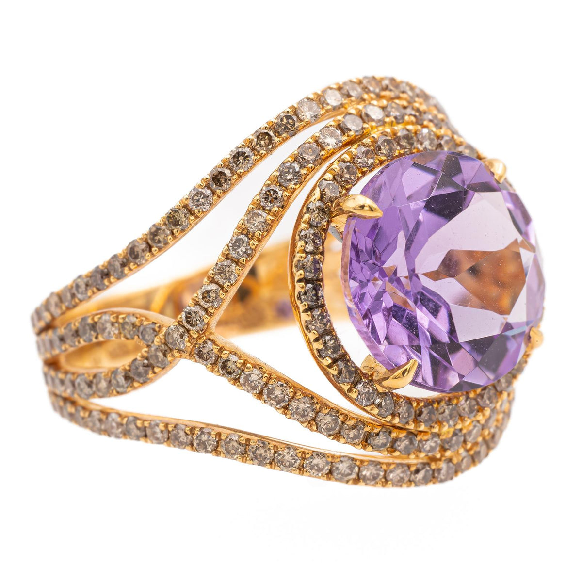 Etername Eternal Ring, Yellow gold with Amethyst