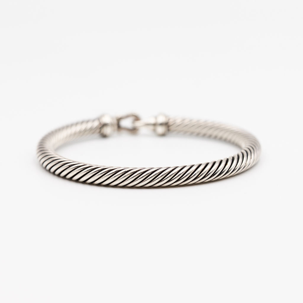 Bracelet DAVID YURMAN "Buckle Classic Cable" in silver and diamond