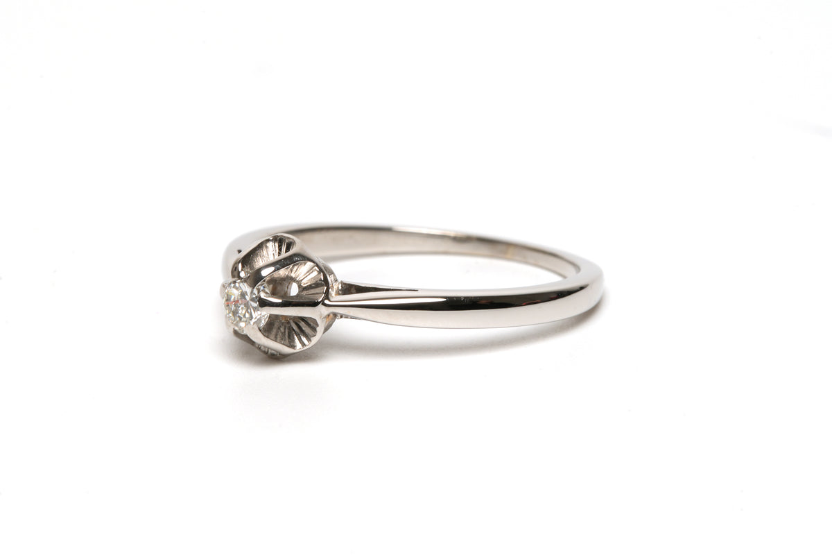 Bague Solitaire en or blanc et diamant