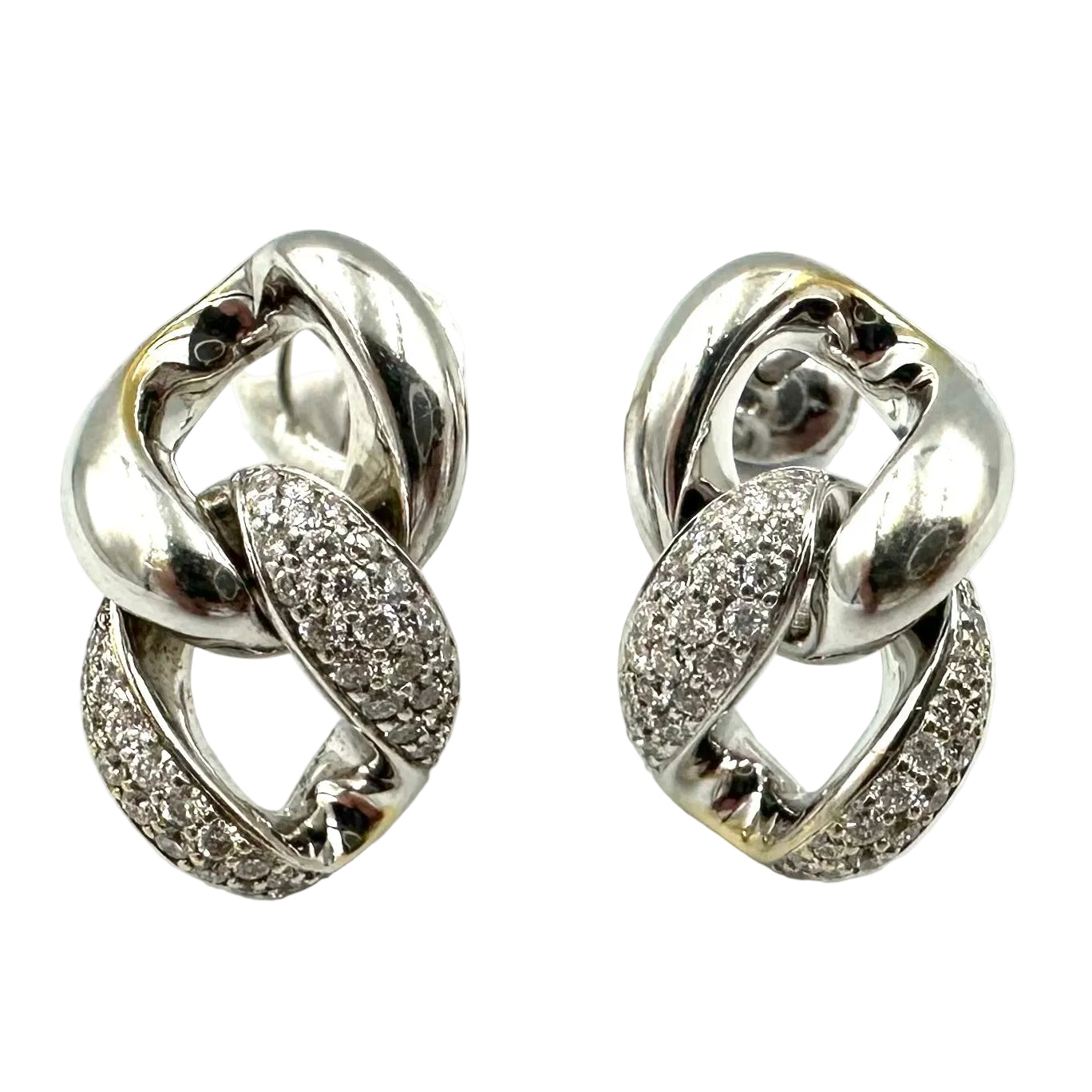 MESSIKA "Link" pendant earrings in white gold and diamonds
