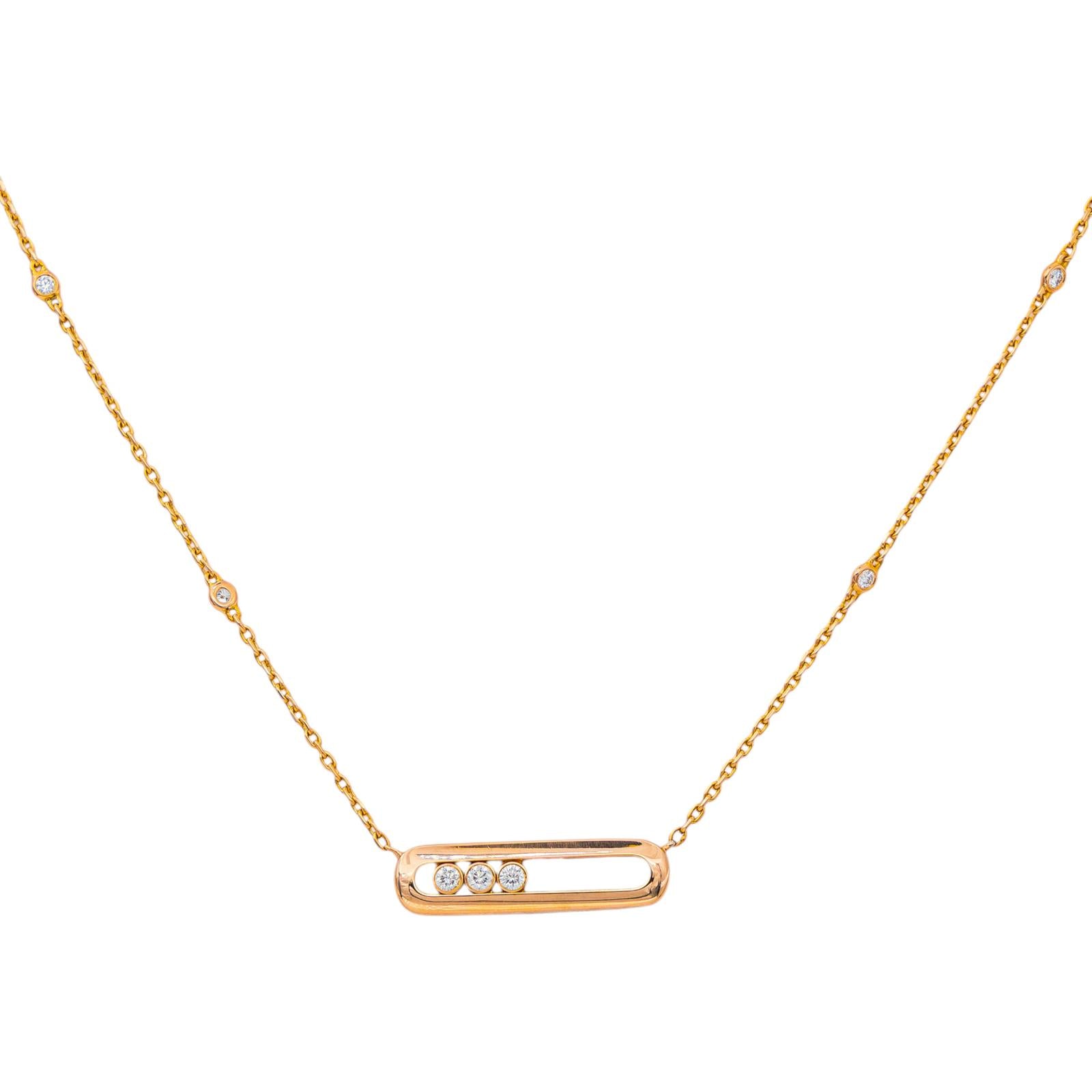 Messika Classic Move Necklace in Rose gold with Diamonds