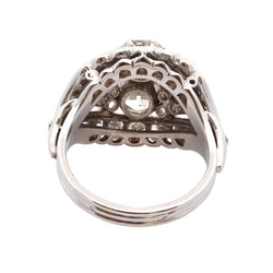 White Gold and Diamond Dome Ring