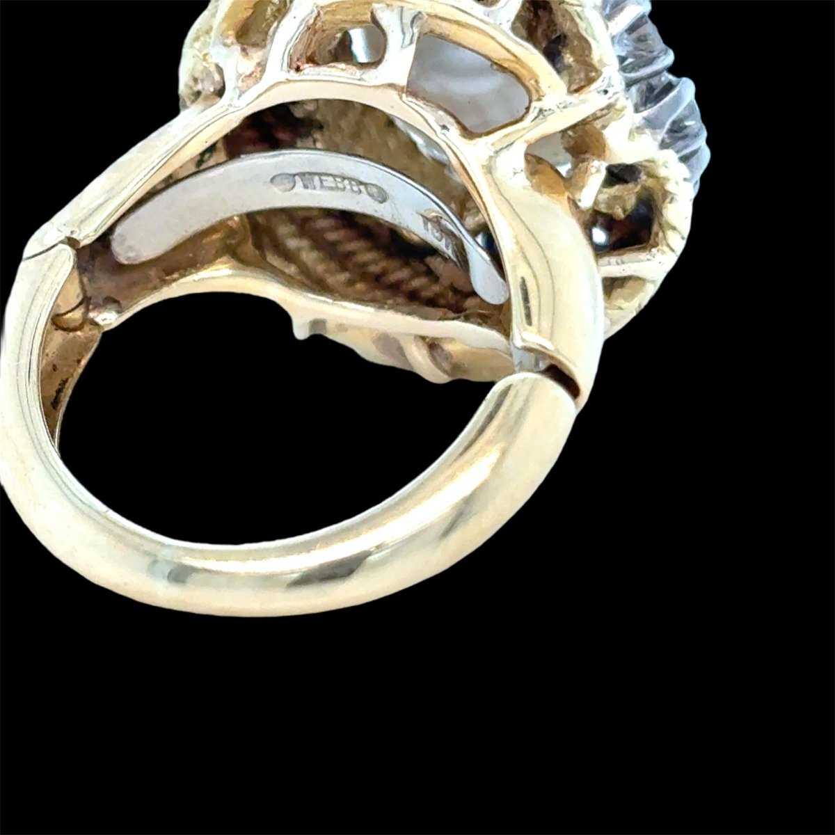 David Webb Yellow Gold South Sea Pearl Diamond Turban Ring - Castafiore