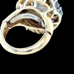 David Webb Yellow Gold South Sea Pearl Diamond Turban Ring - Castafiore