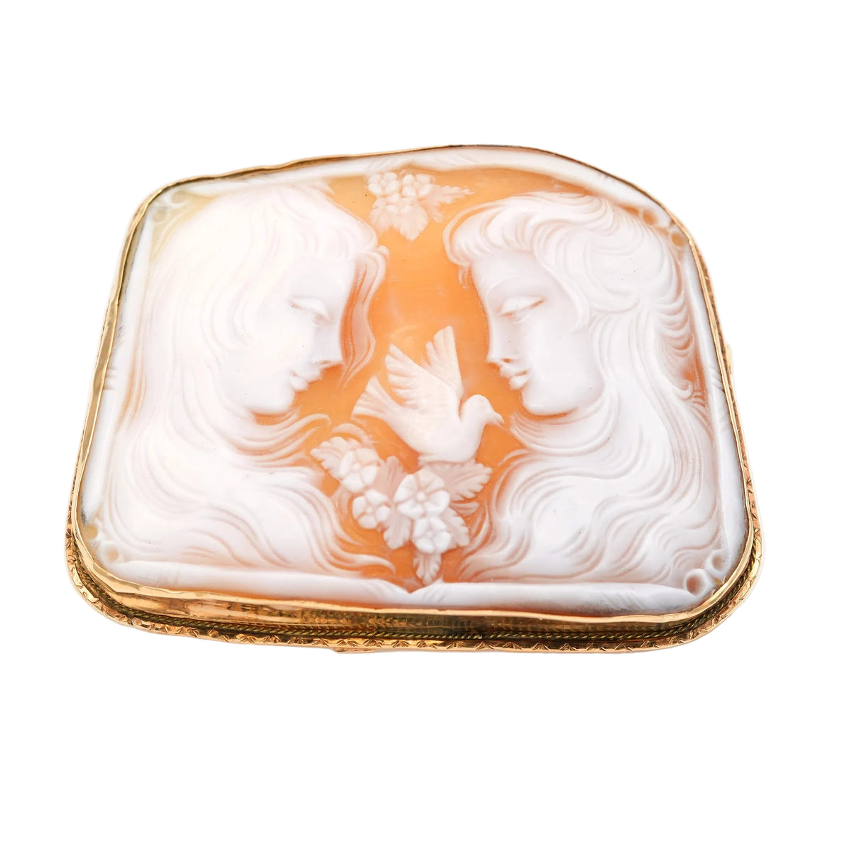 Yellow Gold Brooch with Cameo