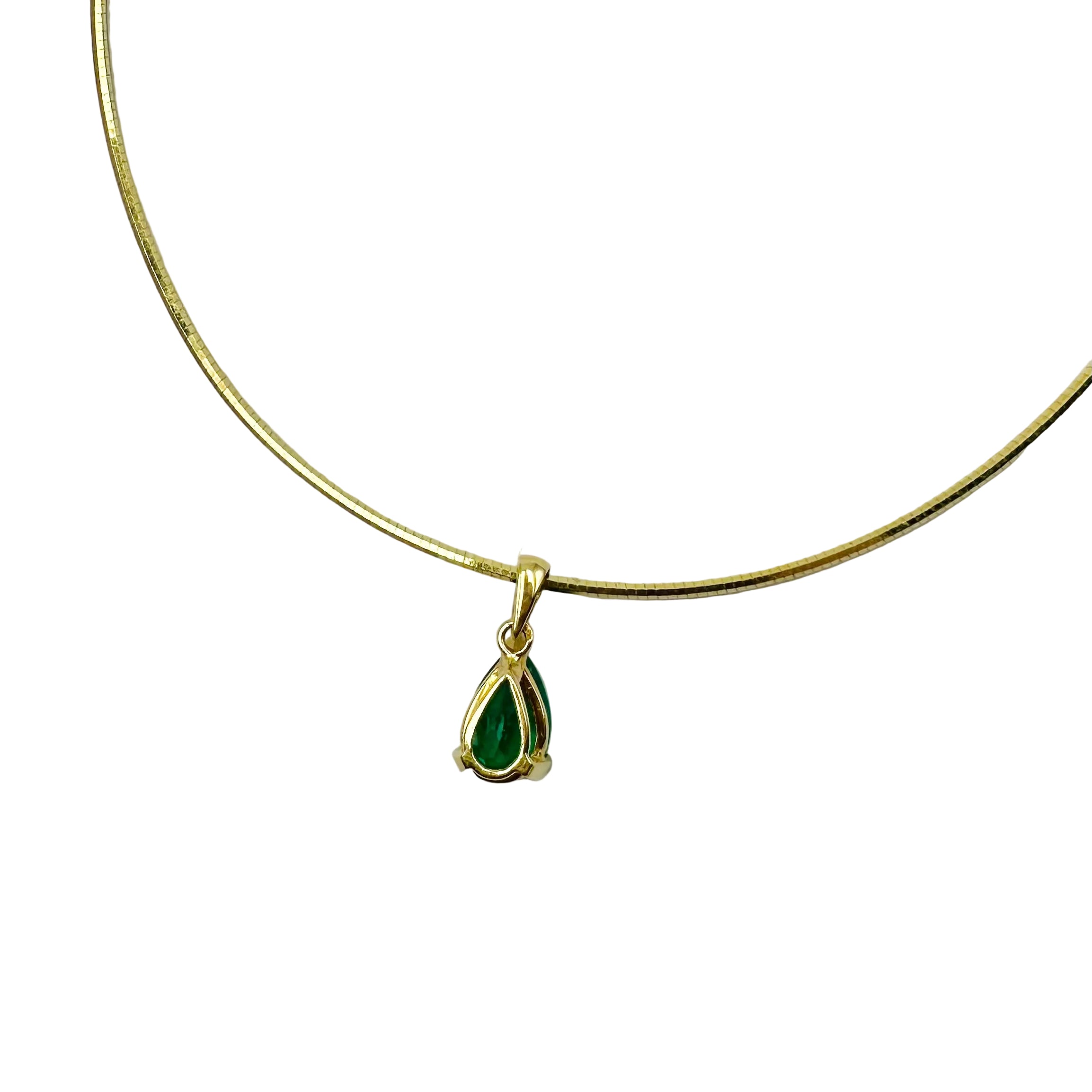 Yellow Gold and Emerald Pendant