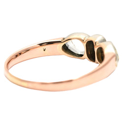 Trilogy Ring in Yellow Gold, Silver, and Diamonds