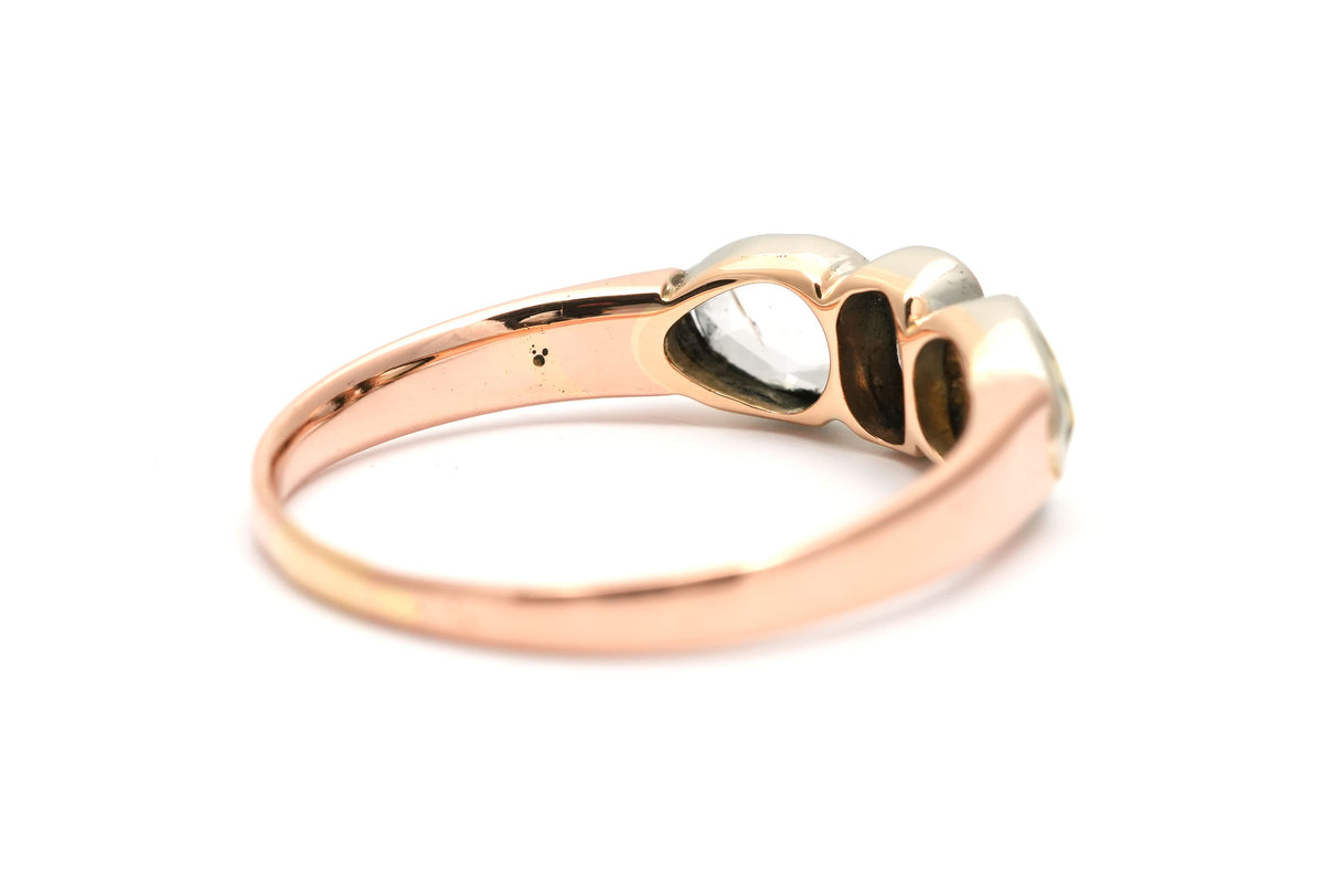 Bague Trilogie en or jaune, argent et diamants