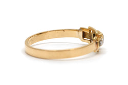 Bague en or jaune, perles et saphirs