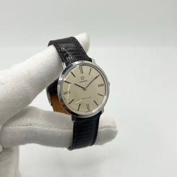 OMEGA "De Ville" Watch in Steel and Leather