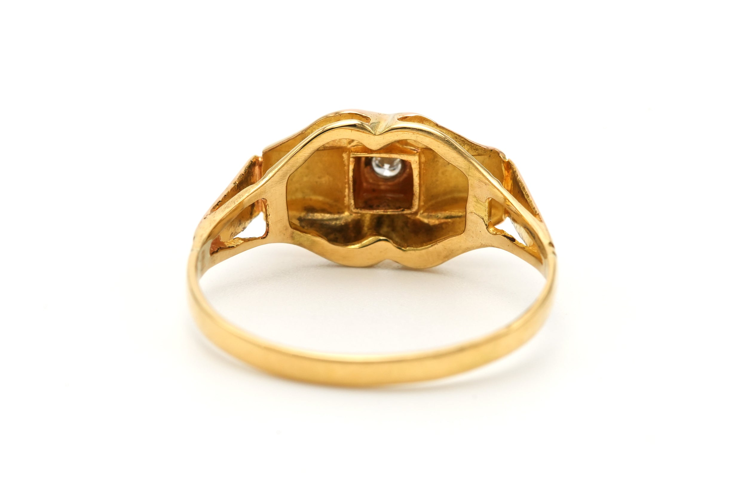 Bague Tank en or blanc, or jaune et diamants