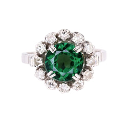 Bague en or blanc, tourmaline et diamants