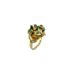 Dome Ring in Yellow Gold and Turquoise