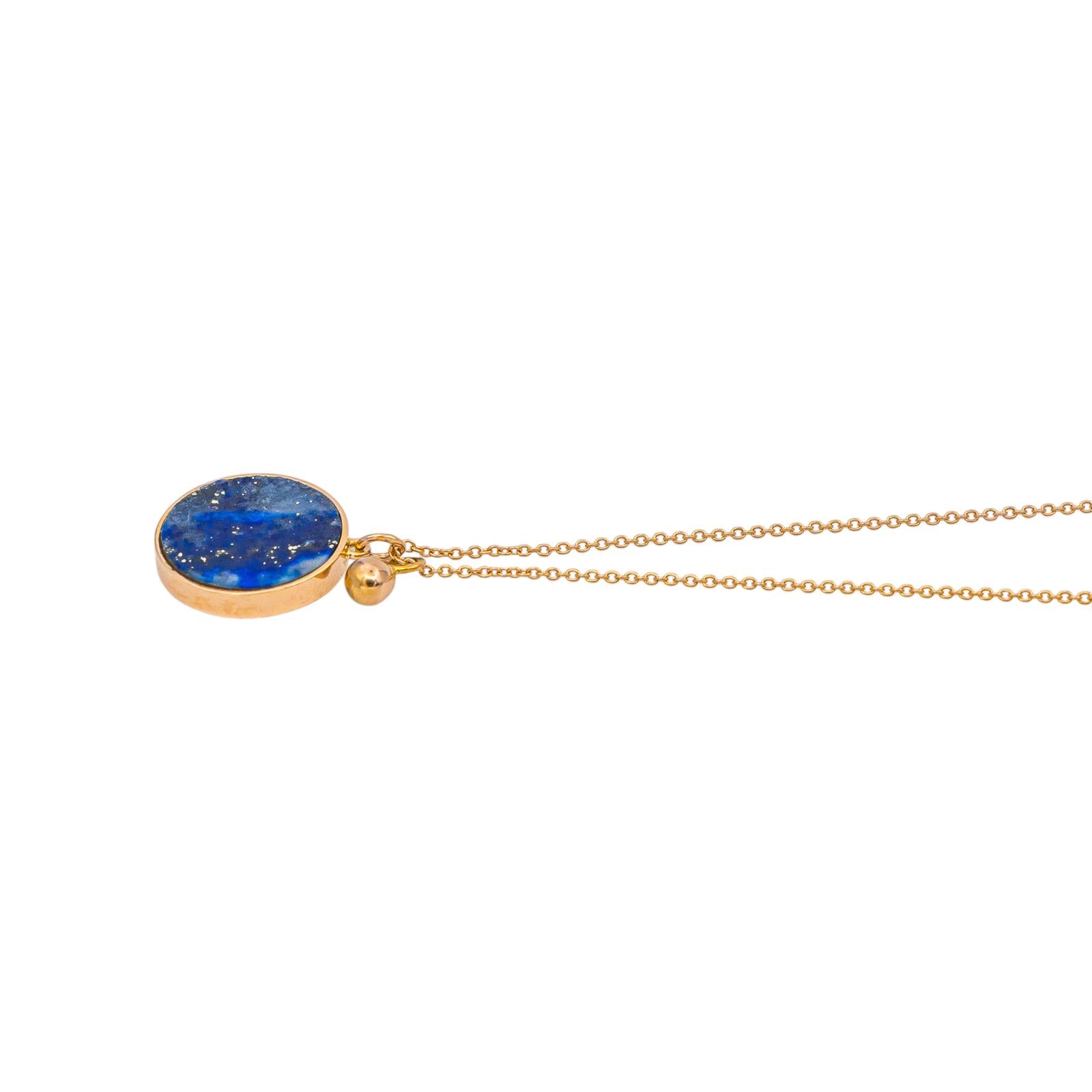Ginette NY Collier Pendentif Ever Lapis Or rose Lapis-Lazuli