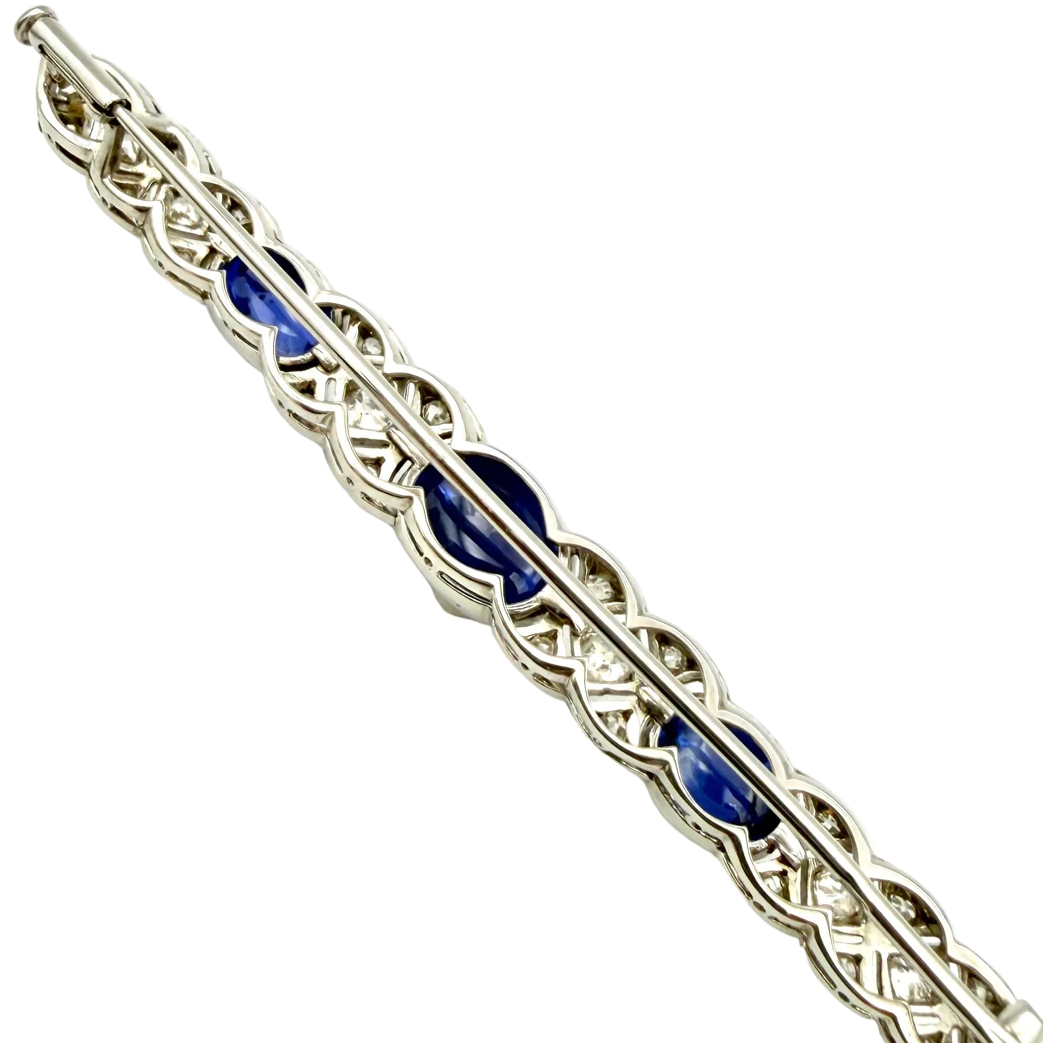 Platinum Brooch with Sapphires and Diamonds
