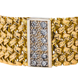 Yellow gold Diamond Cuff Bracelet